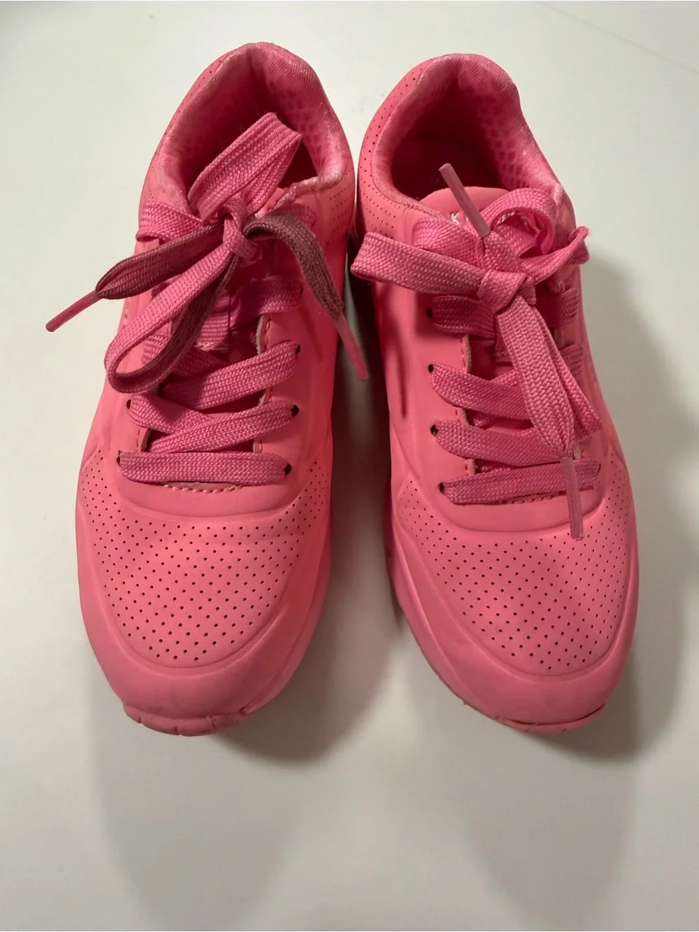 Skechers UNO Gen1 Neon Glow Hot Pink Girls Sneakers Size 13